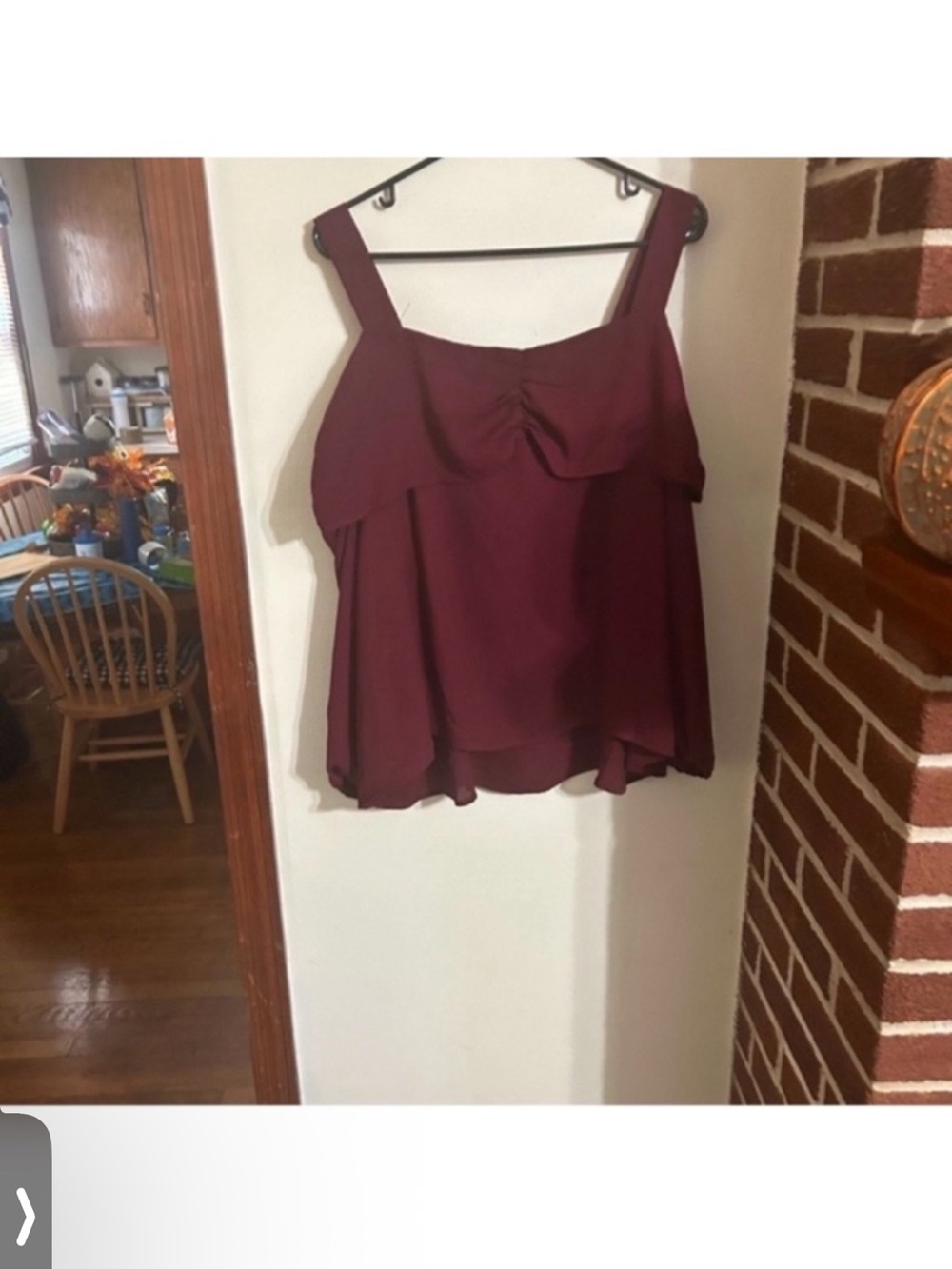 NWT iris Size 2XL Burgundy Cold Shoulder Chiffon Maroon Blouse